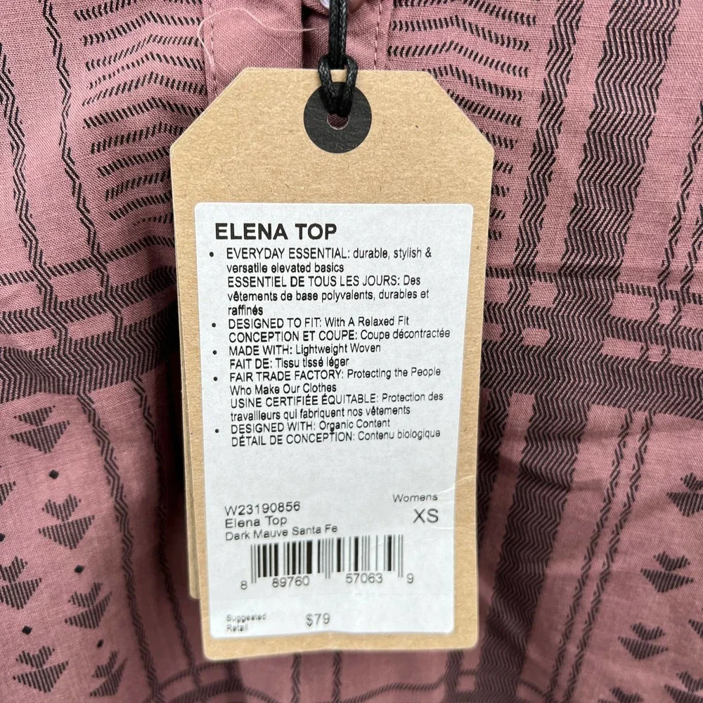 PrAna Women's Elena Top in Dark Mauve Size XS - Picture 4 of 5